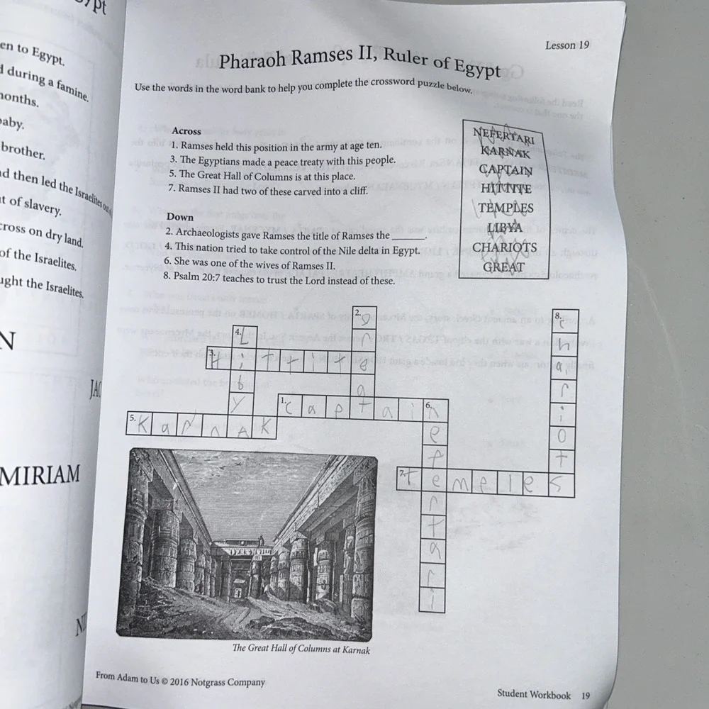 From Adam to Us Student Workbook‎ History Curriculum Homeschool